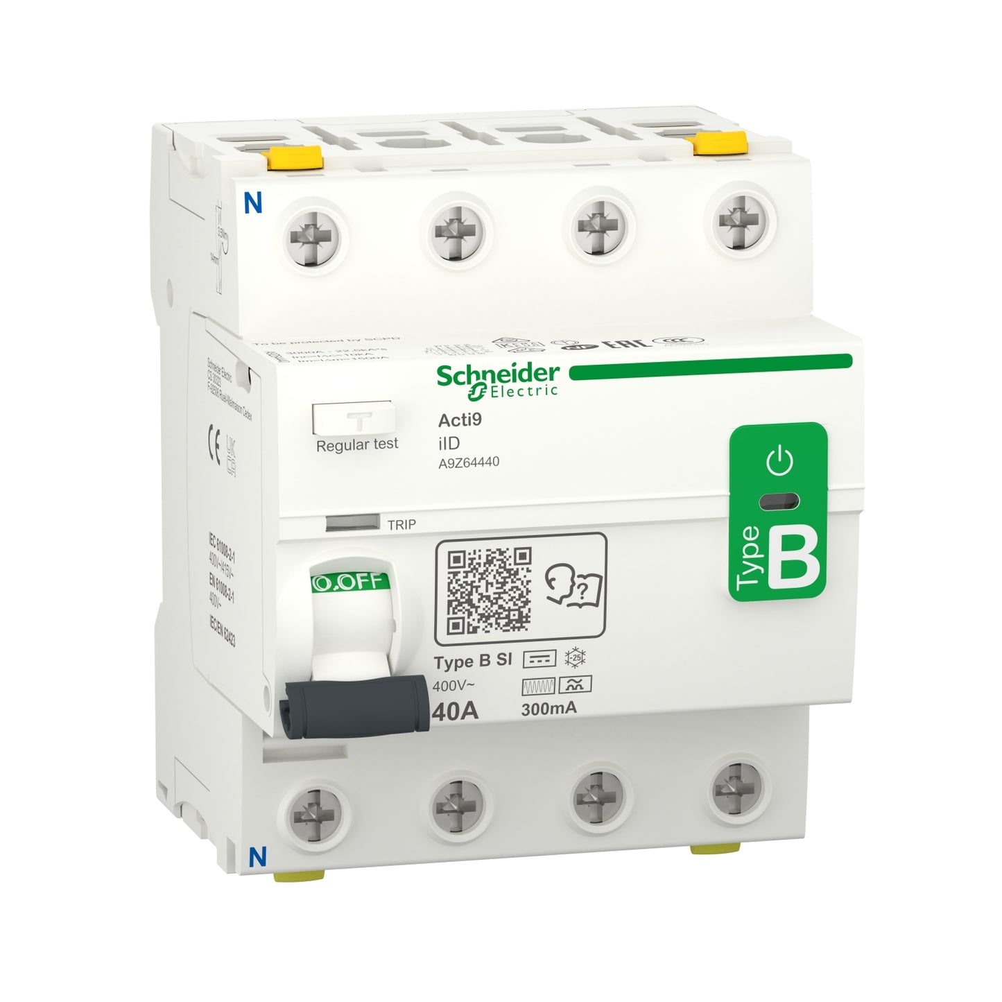 Interruptor Diferencial ilD Clase B-SI - 4x40A - 300mA - A9Z64440 - SCHNEIDER