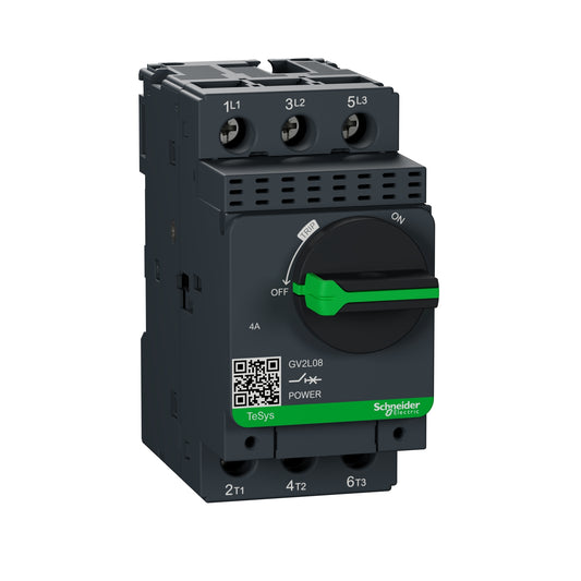 Guardamotor Magnético Tesys GV2-L - 4A - 100kA/415V - GV2L08 - SCHNEIDER