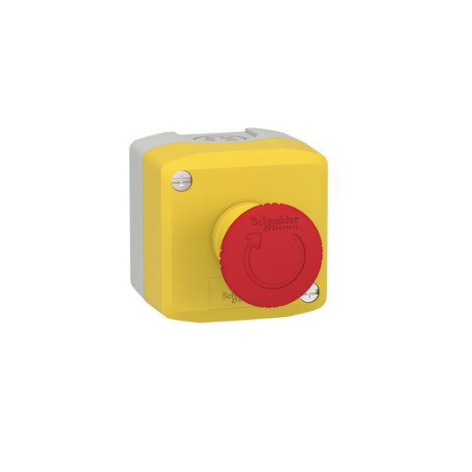 Botonera XALK - Parada de emergencia Tipo Hongo Rojo ø40mm - Plástico - 1NC + 1NC con contacto de monitoreo - XALK1786 - Schneider