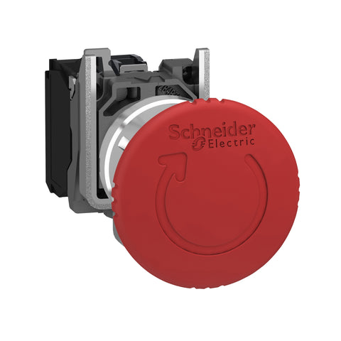 Parada de emergencia XB4 - Metálico - 1NC + 1NC con contacto de monitoreo - XB4BS84462 - Schneider