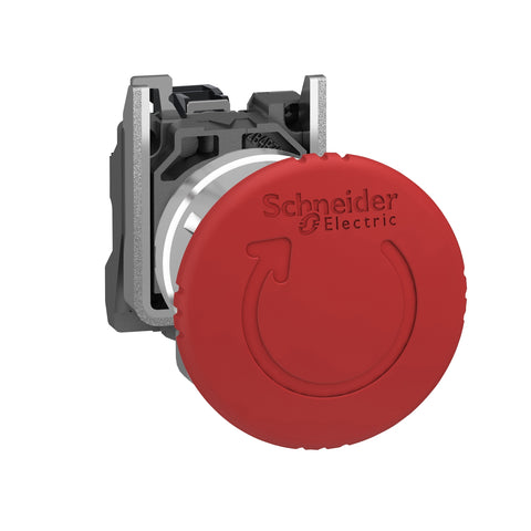 Parada de emergencia XB4 - Metálico - 1NC con contacto de monitoreo - XB4BS8446 - Schneider