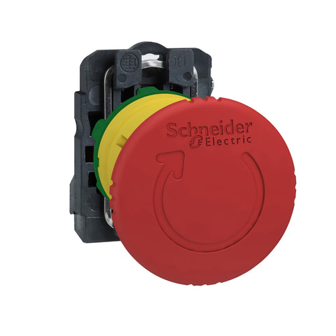 Parada de emergencia XB5 - Plástico - 1 NC con monitoreo - XB5AS8446 - Schneider