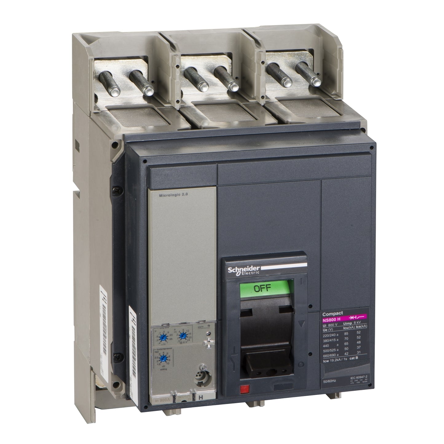 Compact NS - NS800H - Micrologic 2.0 - 800A - 70kA 380/415VAC (IEC60947-2) - 33467 - SCHNEIDER