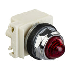 Piloto de Señalización Rojo LED de Alta Luminosidad de Marca Schneider Electric de Serie Harmony 9001K (9001KP7LRR9) con ø30m de Montaje, Cuerpo Cromado, Alimentación 220VAC.