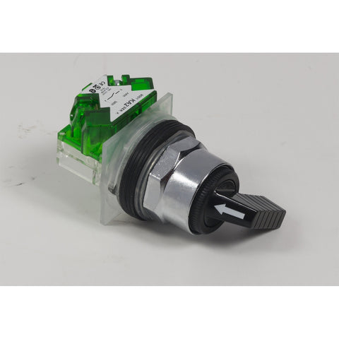 Selector Negro con Maneta Larga de 2 Posiciones Fijas de Marca Schneider Electric de Serie Harmony 9001K (9001KS11FBH5) con ø30m de Montaje, Contacto 1NA.