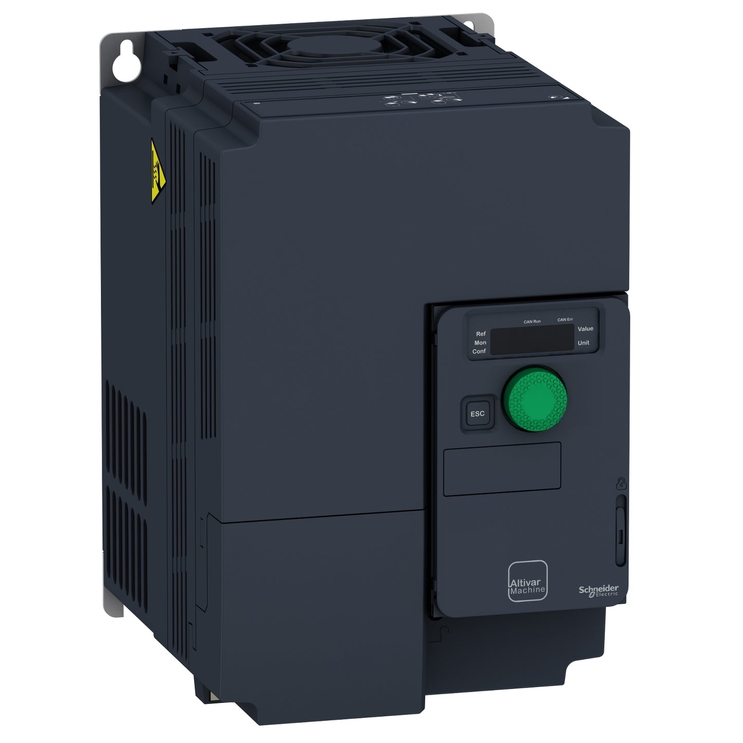 Variador de Velocidad de Potencia Nominal 10HP, Máxima Corriente Permanente 33A y Alimentación Trifásica 200-240VAC de Marca Schneider Electric de Linea Altivar 320 (ATV320U75M3C) con Dimensiones 232x150x178mm.