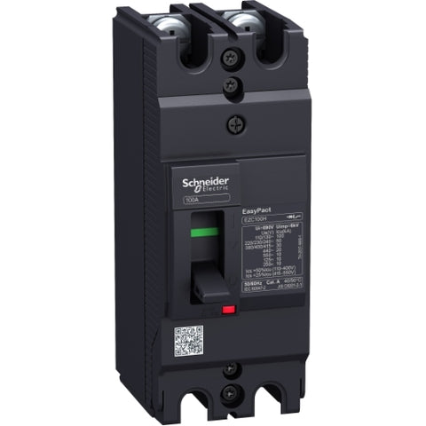 Interruptor Termomagnético EasyPact EZC - 2x15A - 30kA en 400/415VAC - EZC100H2015 - SCHNEIDER