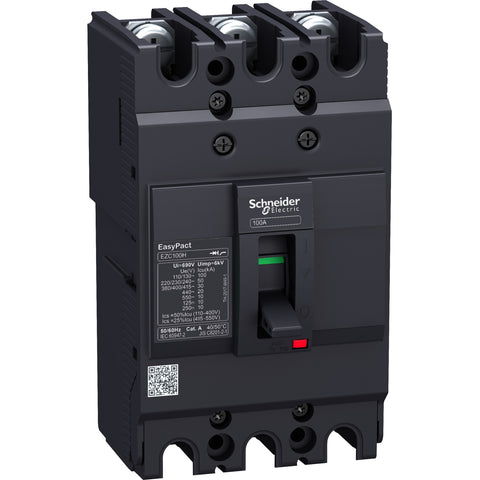 Interruptor Termomagnético EasyPact EZC - 3x40A - 25kA/220...240VAC (IEC60947-2) - EZC100N3040 - SCHNEIDER