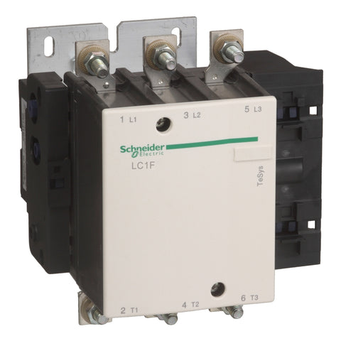Contactor Tripolar de Marca Schneider Electric de Línea TeSys F (LC1F225R7) con Corriente Asignada de Empleo  225A(AC3)/315A(AC1) y Potencia del Motor 84HP(220V)/150HP(440V), Composición  de los Contactos Auxiliares 1NA+1NC  y Tensión del Circuito de Control 440VAC. Compra en FCM.