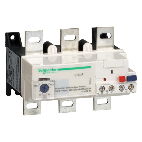 Relé de Protección Electrónico de Marca Schneider Electric de Línea TeSys F (LR9F5369) Con Regulación de Protección 90-150A. Compatible con Contactor LC- F115-F185. Aptos para Coordinación Tipo 2. Disparo por Sobrecarga es de Clase 10. Compra en FCM.