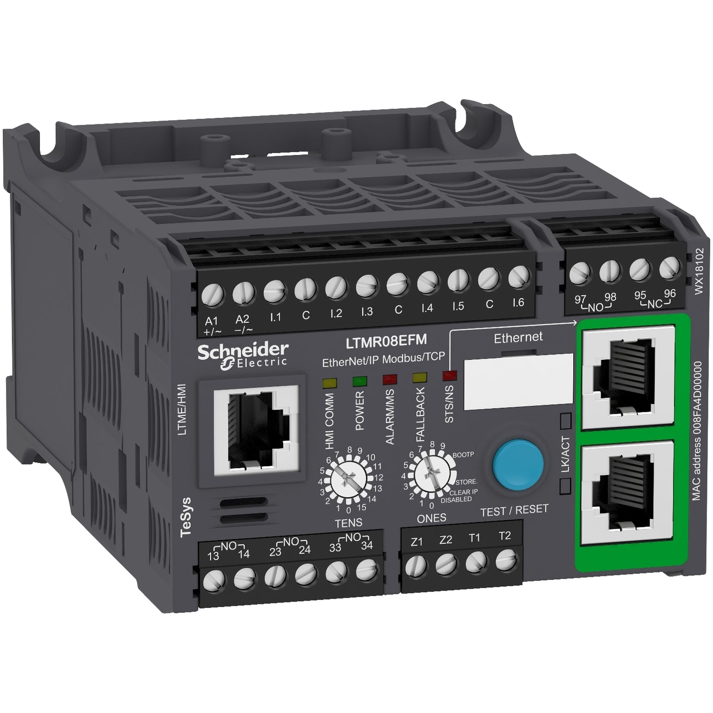 Relé Electrónico TeSys T - Ethernet TCP/IP - 0.4-8A - 100-240VAC - LTMR08EFM - SCHNEIDER