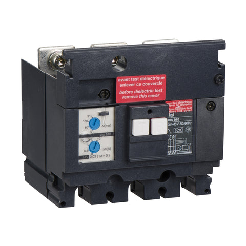 Módulo Diferencial Vigi MH para Interruptores NSX100/160 de Marca Schneider Electric (LV429210) de 3 Polos, Ajuste de 0.03-10A y Tensión Asignada de Empleo 200-440A.
