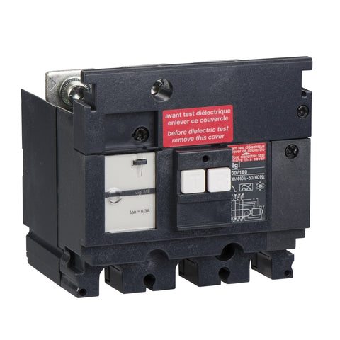 Módulo Diferencial Vigi ME para Interruptores NSX100/160 de Marca Schneider Electric (LV429212) de 3 Polos, Ajuste de 0.3A Fijo y Tensión Asignada de Empleo 200-440A.