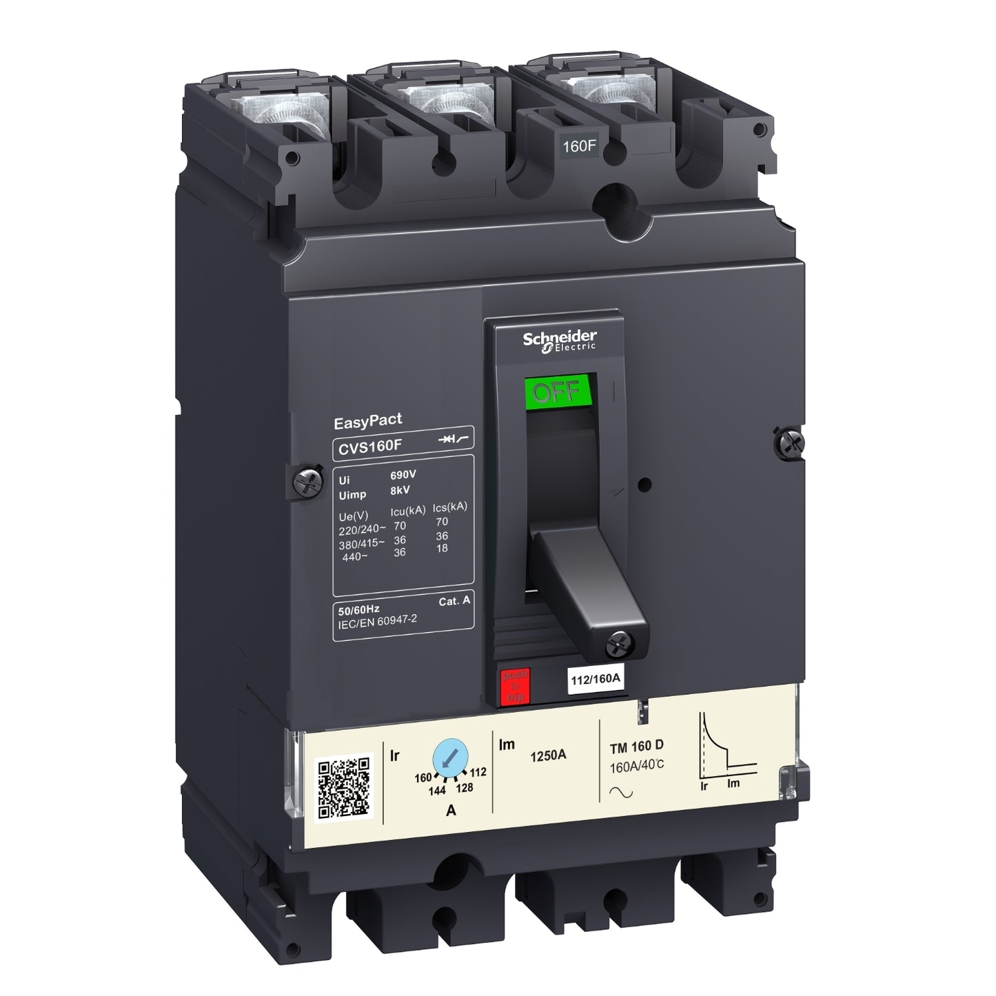 Interruptor Termomagnético EasyPact CVS - 160A - 70kA 220/240VAC (IEC 60947-2) - LV516333 - SCHNEIDER