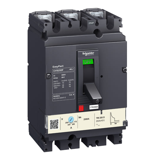 Interruptor Termomagnético EasyPact CVS - 250A - 70kA 220/240VAC (IEC 60947-2) - LV525333 - SCHNEIDER