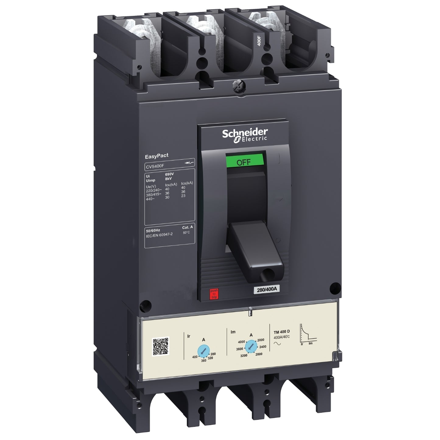 Interruptor Termomagnético EasyPact CVS - 400A - 36kA 380/415VAC (IEC 60947-2) - LV540306 - SCHNEIDER