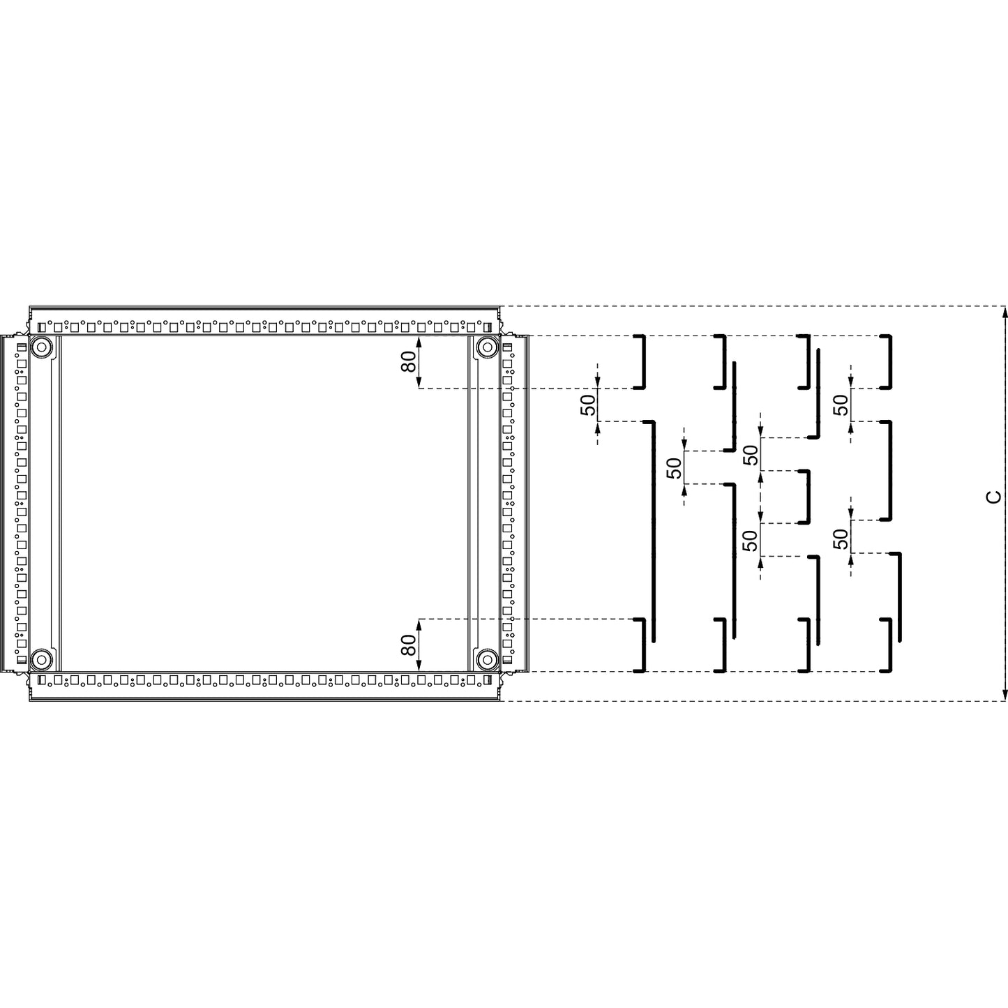 Tapa inferior Spacial SF - Ciego - 800x800mm - NSYEC88 - SCHNEIDER