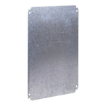Placa de Montaje Metálica de Dimensiones 250x250mm y Peso 0.8kg. Accesorio para Tableros Murales Spacial de Marca Schneider Electric (NSYMM33). La Placa es Para Acoplar a Tableros NSYCRN33200.