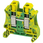 Bornera Tipo Tornillo Para Tierra de Protección de Color Verde-Amarillo, Sección 10mm2 de Marca Schneider Electric (NSYTRV102PE). 