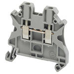 Bornera Tipo Tornillo Universal de Color Gris, Sección 2.5mm2, Tensión Asigniada de Empleo 1000V y Corriente Nominal 32A de Marca Schneider Electric (NSYTRV22). 