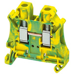 Bornera Tipo Tornillo Para Tierra de Protección de Color Verde-Amarillo, Sección 6mm2 de Marca Schneider Electric (NSYTRV62PE).