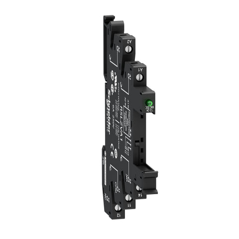 Socket Equipado con LED y Circuito de Protección de Marca Schneider Electric de Línea Zelio Relay RSL (RSLZVA4) con Voltaje en Bornes del Relé 60VDC y de Entrada 230VAC/DC. Grado de Protección IP20. Asociar con Relé RSL1B4ND. Compra en FCM.