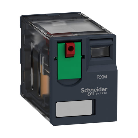 Relé Enchufable de Marca Schneider Electric de Línea Zelio Relay RXM (RXM2AB1F7) con Voltaje de Control 120VAC, Composición de Contactos 2NANC (8 Pines), Corriente Térmica Nominal 12A y Grado de Protección IP40. Compra en FCM.