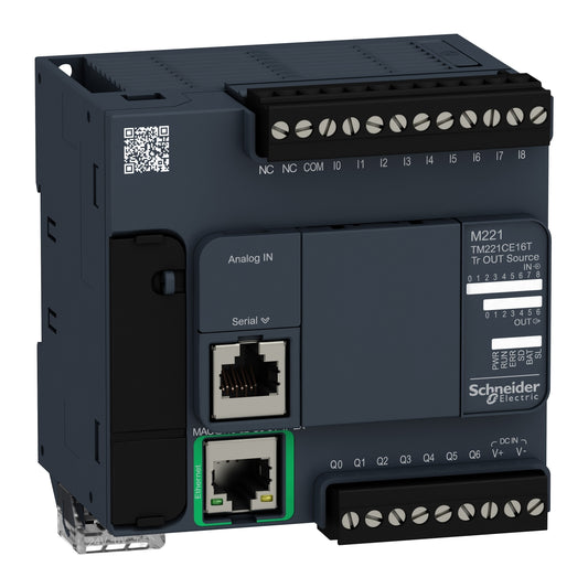 Controlador Lógico Modicon 221 - 24VDC - E/S 16 - Ethernet - TM221CE16T - SCHNEIDER