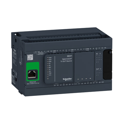 Controlador Lógico Modicon M241 - 24VDC - E/S24 - Ethernet + 2 Serie - TM241CE24T - SCHNEIDER