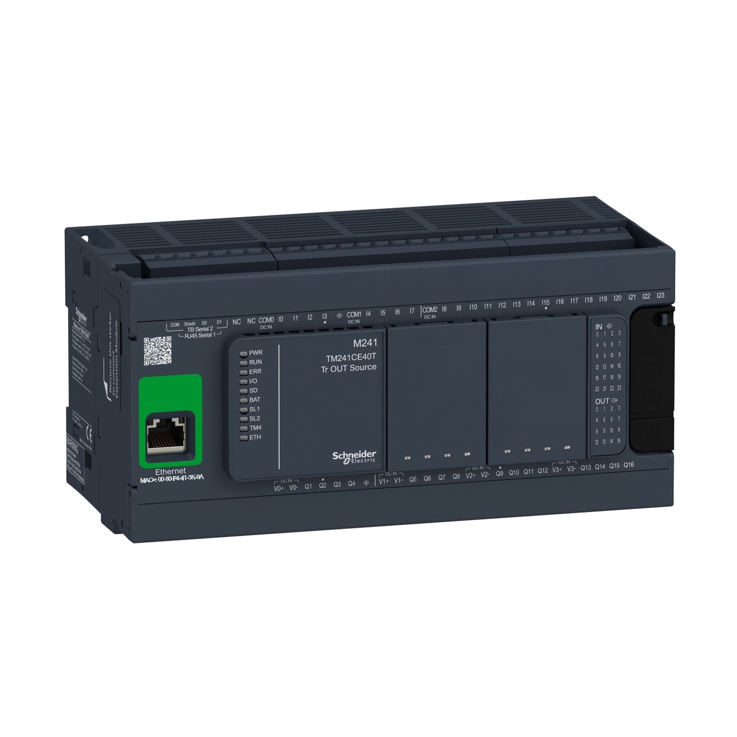 Controlador Lógico Modicon M241 - 24VDC - E/S40 - Ethernet + 2 Serie - TM241CE40T - SCHNEIDER