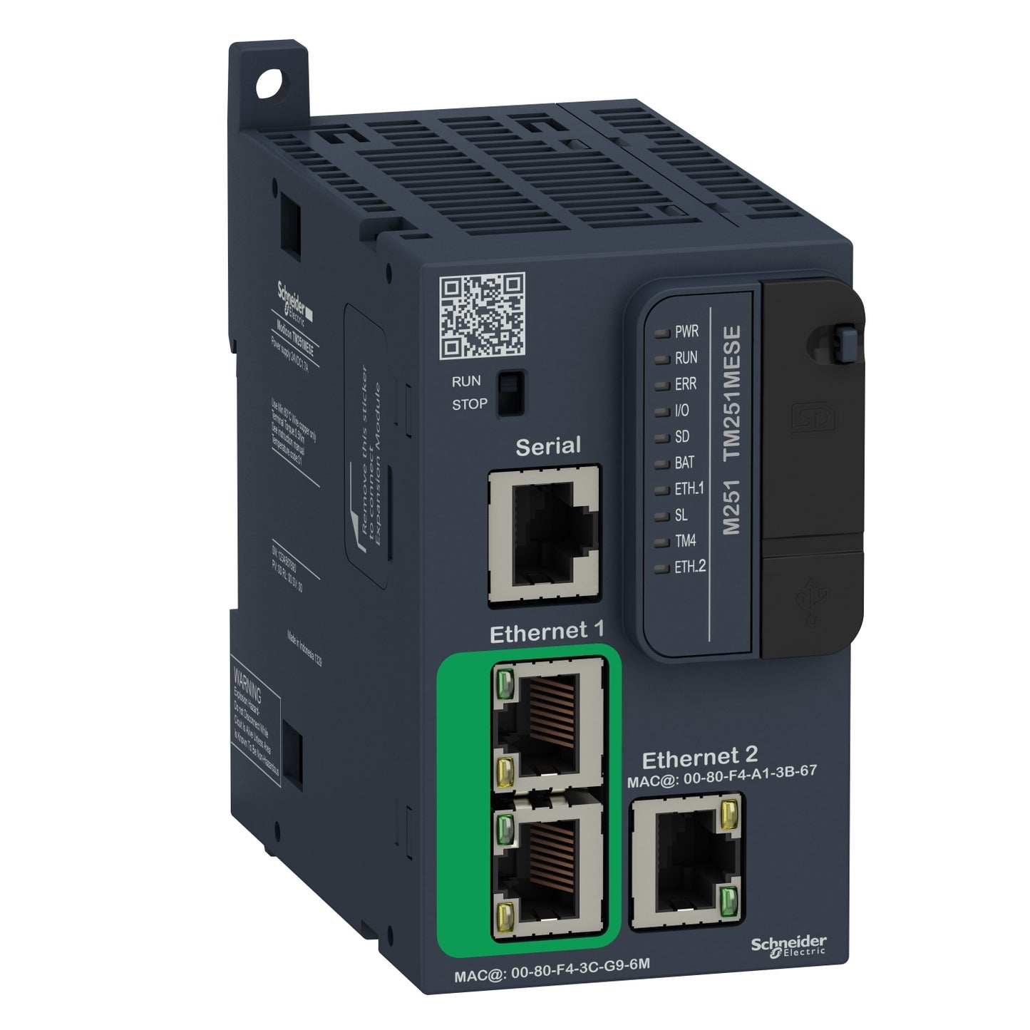 Controlador Lógico Modicon 251 - 24 VDC - Ethernet + 2 Serie - TM251MESE - SCHNEIDER