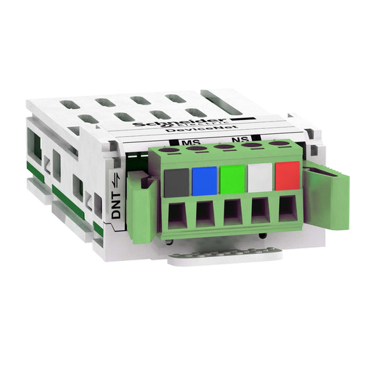 Módulo de Comunicación DeviceNet Daisy con Bloque Terminal de Tornillo. Accesorio para Variadores de Velocidad Altivar 320 de Marca Schneider Electric (VW3A3609). 