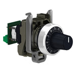 Potenciometro de Marca Schneider Electric de Serie Harmony XB4 (XB4BD912R4K7) con ø22m de Montaje, Cuerpo Metálico, Resistencia 4700Ohm