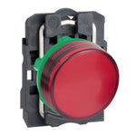 Piloto de Señalización con LED Rojo, de Marca Schneider Electric de Serie Harmony XB5 (XB5AVB4) con ø22m de Montaje, Cuerpo Plástico, Alimentación 24VAC/VDC.