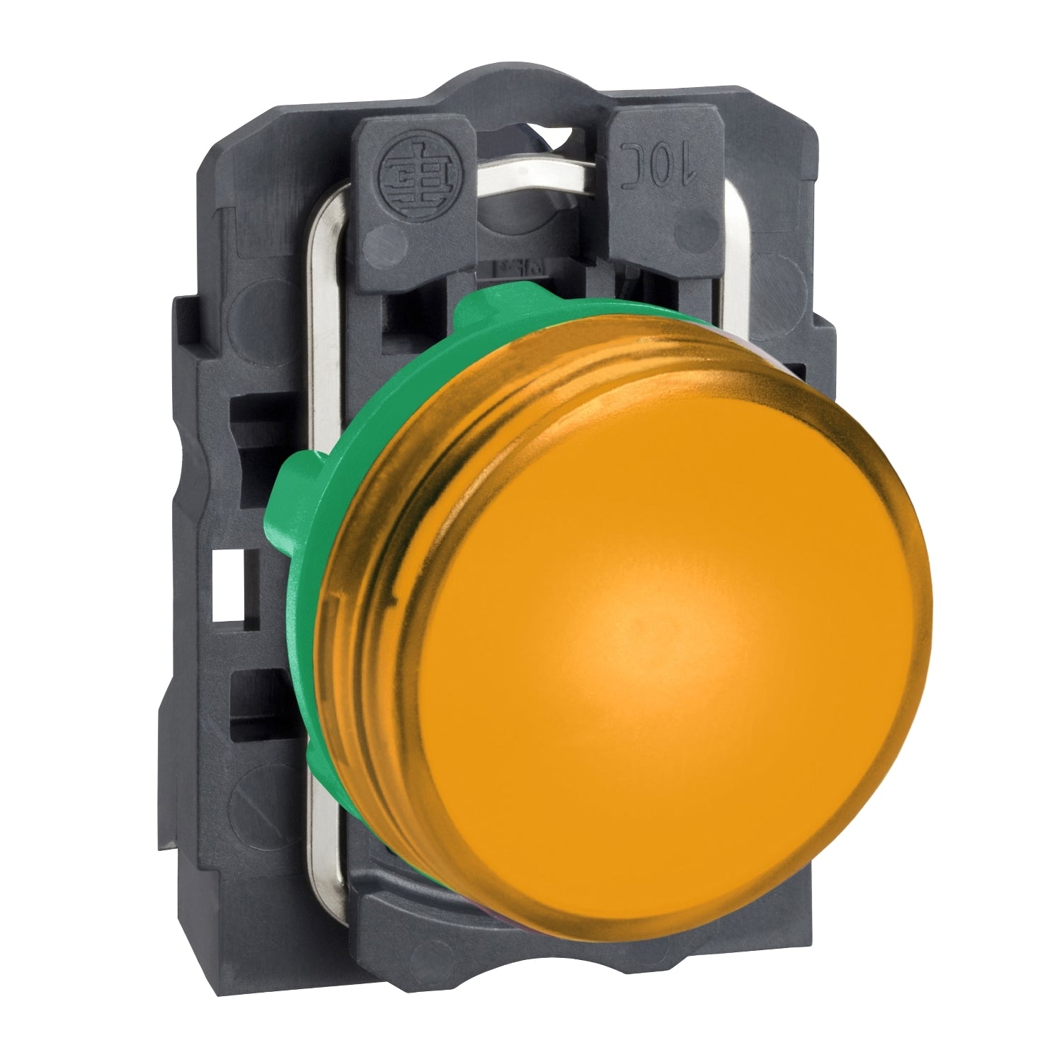 Piloto de Señalización con LED Amarillo de Marca Schneider Electric de Serie Harmony XB5 (XB5AVG5) con ø22m de Montaje, Cuerpo Plástico, Alimentación 110-120VAC.