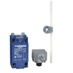 Final de Carrera con Palanca con Varilla Termoplástica Redonda de 6mm de Marca Schneider Electric de Serie OsiSense XCM-P (XCKJ10559) con Diseño Industrial de Material Metálico. Contactos NC+NA. Velocidad Máxima de Accionamiento 1.5m/s. Entrada de cable para prensaestopa PG13.