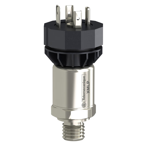 Sensor de Presión Eléctronico de Marca Schneider Electric de Serie OsiSense XM (XMLP010BC71F) Con Rango Ajustable 0-145PSI. Conexión de fluido G 1/4S (Macho),Conexión Eléctrica Macho, Salida 0-10V (3 Hilos) y Alimentación 5-24VDC.