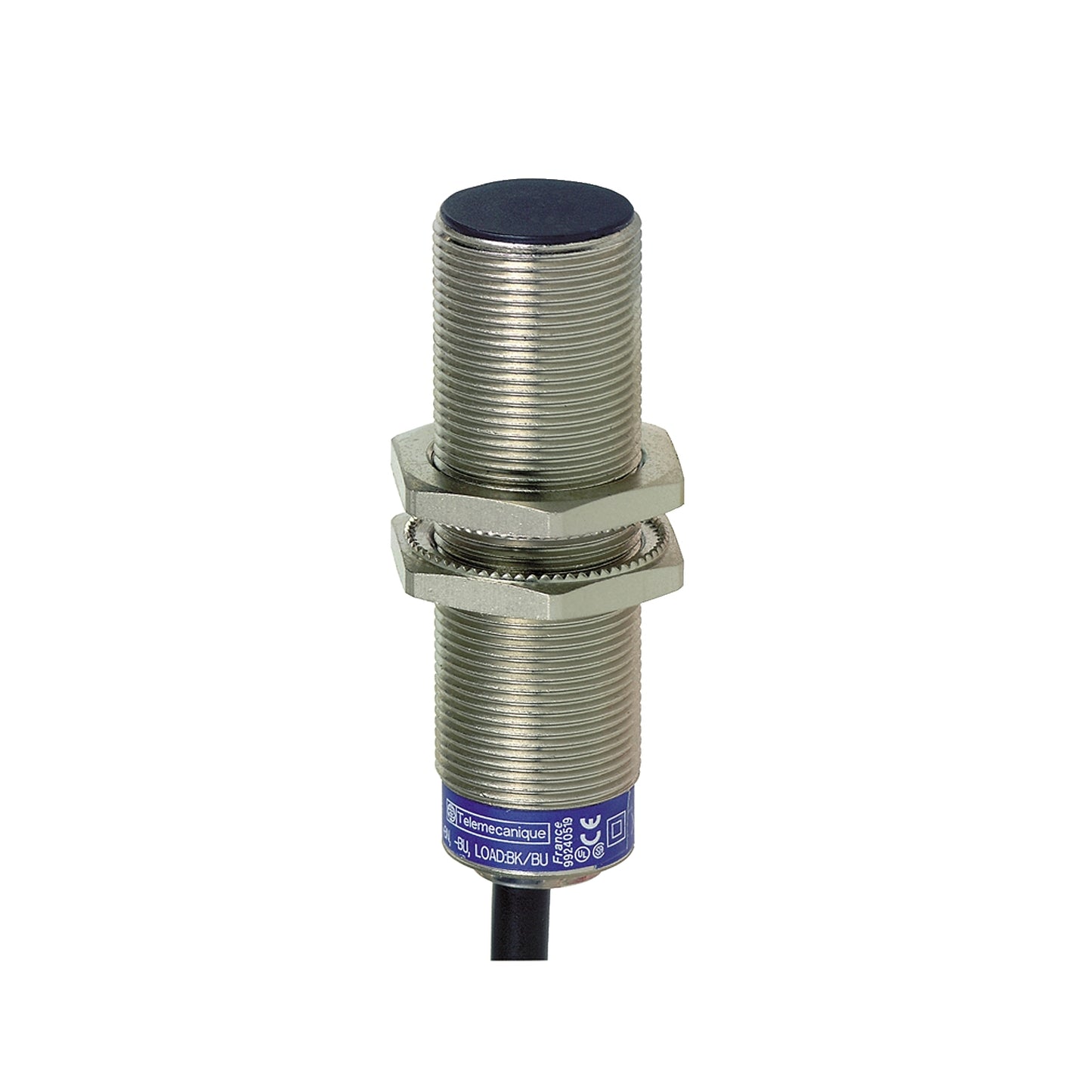 Sensor de Proximidad Inductivo de Marca Schneider Electric de Serie OsiSense XS (XS618B1PAL2) con Diseño Cilindrico ø18mm, Material Metálico, Grado de Protección IP68. Tipo de Salida PNP. Precableado con cable de 2mts. Técnica de cableado 3 hilos. Alimentación 12-24 VDC y Frecuencia máxima 2000Hz. 