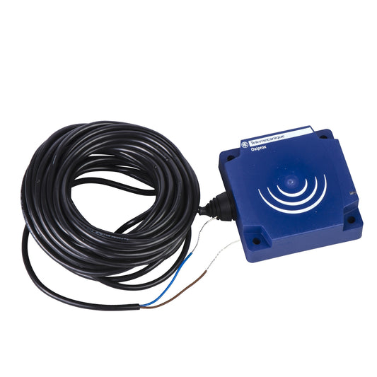 Sensor de Proximidad Inductivo Para de Señal Analógica para Control de Posicionamiento, Desplazamiento y Deformación de Marca Schneider Electric de Serie OsiSense XS (XS9D111A1L2) con Diseño Rectangular 80x80x26mm y Funcion Analógica Tipo de Salida 0-10VDC Grado de Protección IP68. Precableado con cable de 2mts. Técnica de cableado 3 hilos y Alimentación 24VDC. 