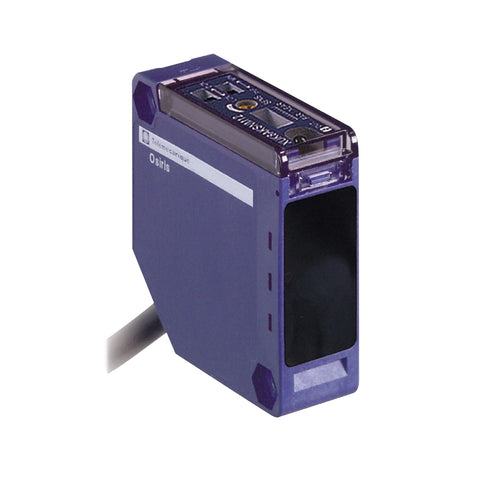 Sensor Fotoeléctrico para Detección de Precisión de Marca Schneider Electric de Serie OsiSense XU (XUK8AKSNL2) con Diseño Compacto 50x50mm, Material Plástico, Grado de Protección IP65. Tipo de Salida Digital PNP o NPN. Es Precableado con cable de 2mts. Técnica de cableado 5 hilos. Alimentación 12-24VDC/VAC y Frecuencia máxima 250Hz. 
