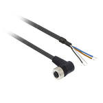 Conector Acotado M12 Hembra de 4 Pines y Longitud de Cable 5 Metros . Accesorio de Cableado OsiSense XZ de Marca Schneider Electric (XZCP1241L5). 