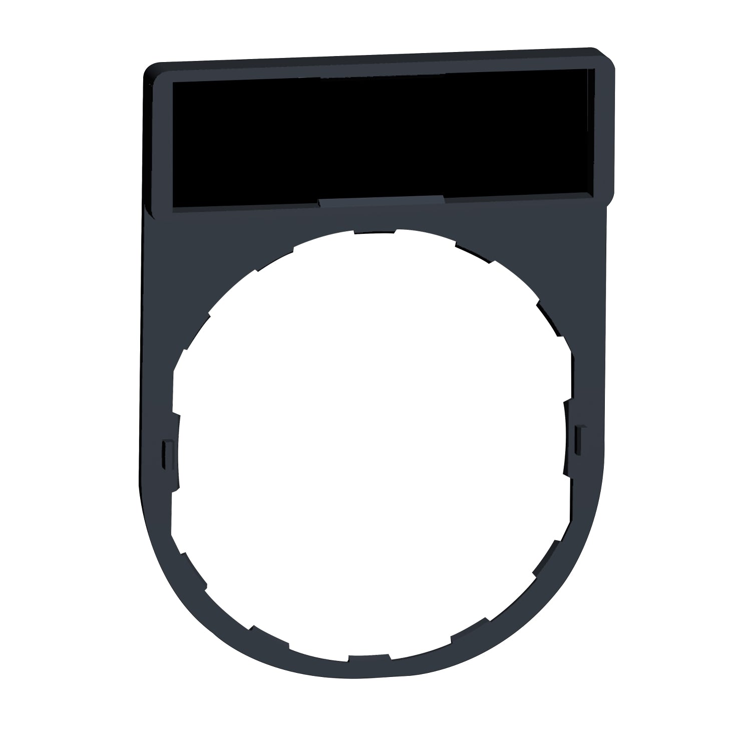 Portaetiqueta de 30x40mm con Etiqueta en Blanco de 8x27mm Para Mando y Señalización Harmony XB4,XB5, XB7, XAL de Marca Schneider Electric (ZBY2101).