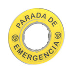 Etiqueta Para Pulsador de Parada de Emergencia Para Mando y Señalización Harmony XB4,XB5 de Marca Schneider Electric (ZBY9420).